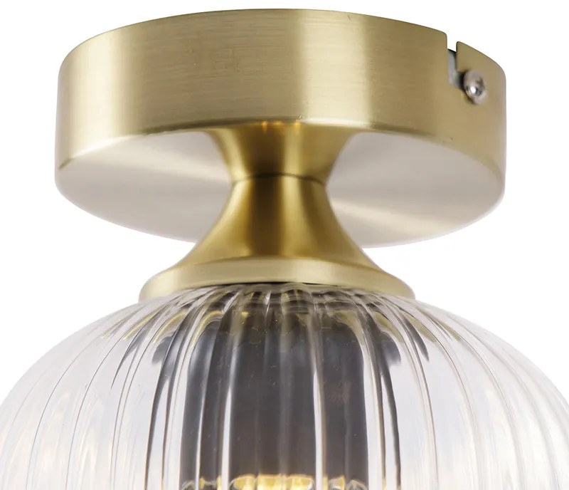 Art Deco plafondlamp messing met helder glas - Banci Art Deco E27 rond Binnenverlichting Lamp
