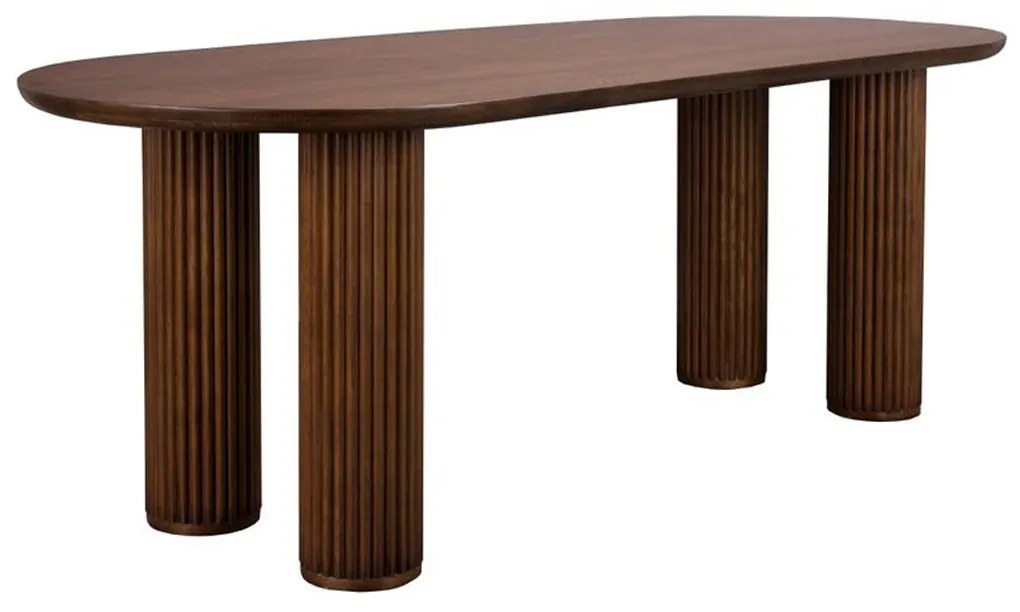 Dutchbone Dean Ovale Eettafel Walnootkleur - 90 X 220cm.