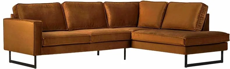 Hoekbank - Stuart - rechts - Velours Adore cognac 28