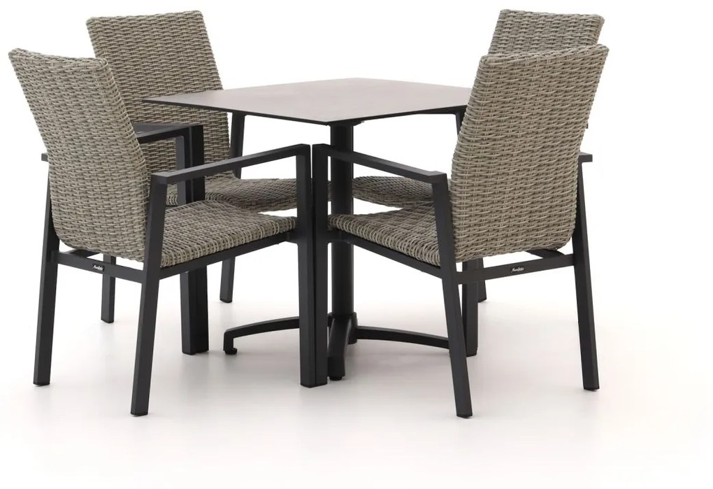Diningset Manifesto  | 4 personen wicker (vlechtwerk) | Tuinset stapelbaar | 5-delig | Kees Smit Tuinmeubelen