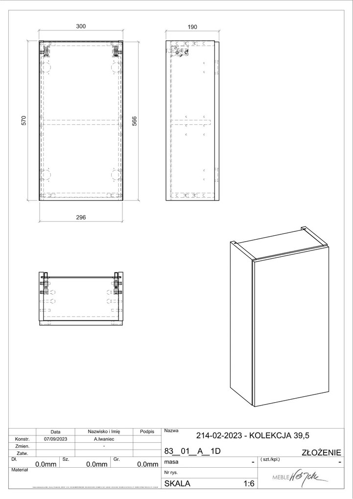 Comad Nova Oak half hoge kast 30x20x60cm eiken