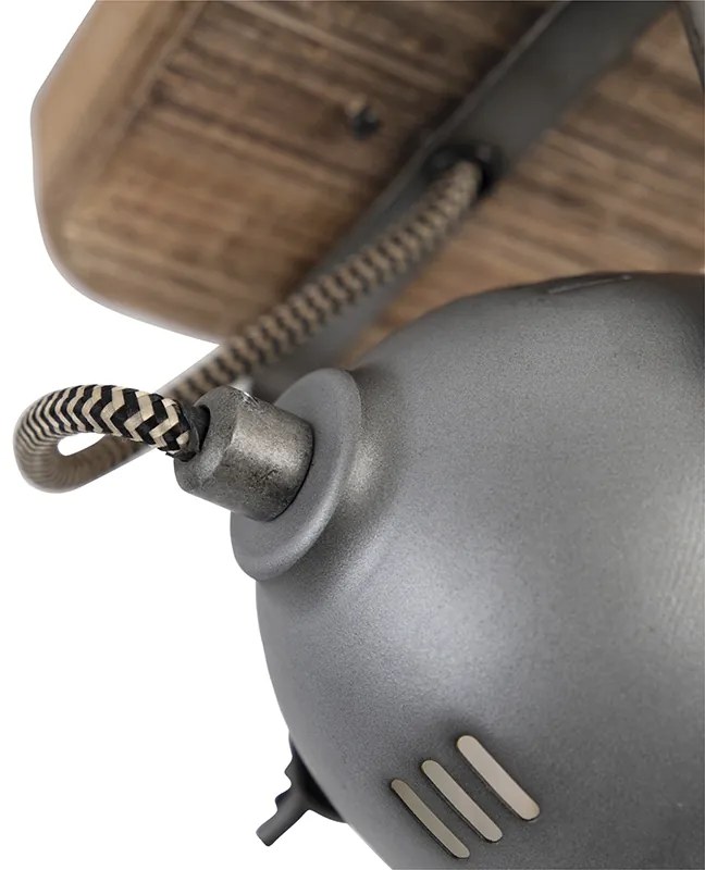 Industriële spot staal met hout kantelbaar - Emado