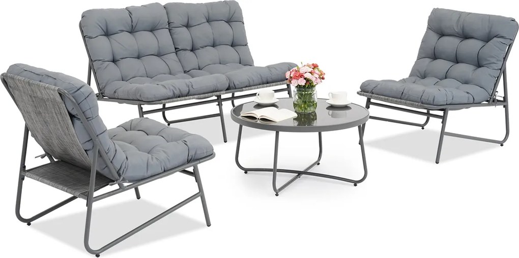 Tuinmeubelset Amora Coffee 4 antraciet Garden Point