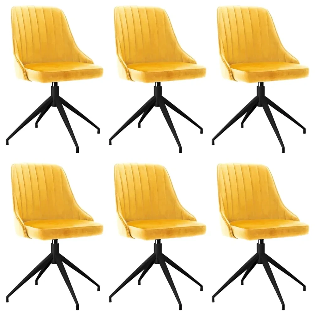vidaXL Eetkamerstoelen 6 st fluweel geel