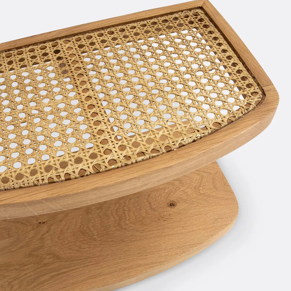 Set van 2 wandplanken eik en rotan, Buisseau
