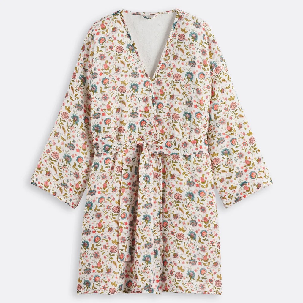 Kimono van badstof gevoerd katoenen gaas Shirley