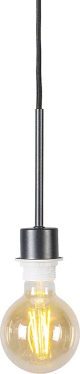 Hanglamp zwart met groene kap 50 cm - Combi 1