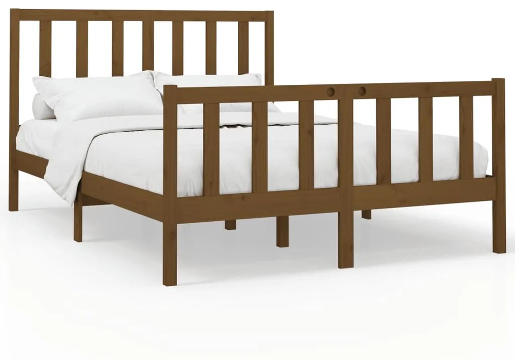 vidaXL Bedframe massief grenenhout honingbruin 120x200 cm