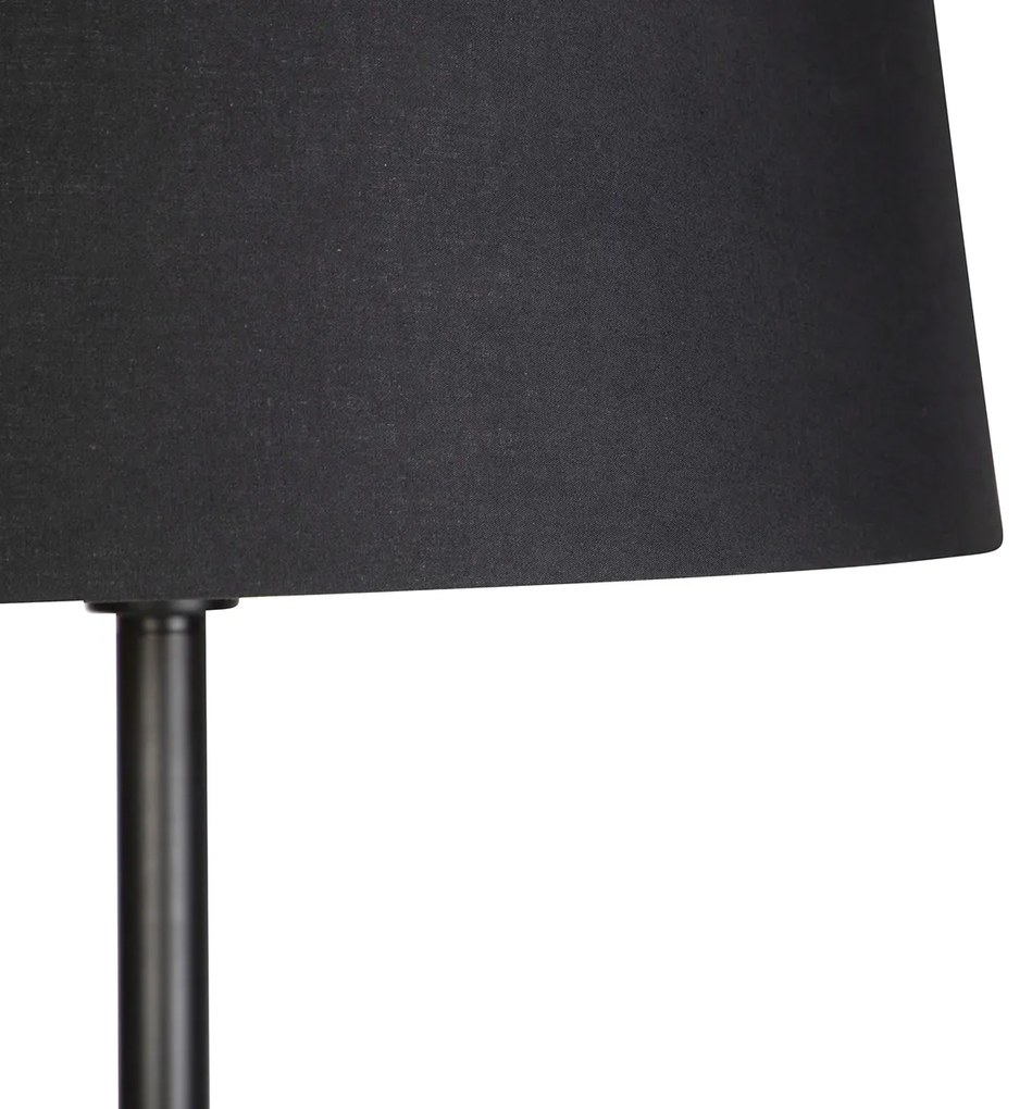 Stoffen Smart vloerlamp met dimmer zwart met zwarte kap 45 cm incl. Wifi A60 - Simplo Modern E27 rond Binnenverlichting Lamp