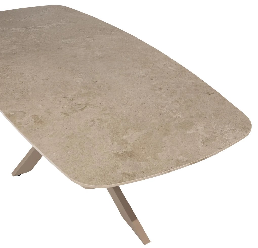 Taste by 4 Seasons Puglia lage tuinset latte met Nevada tafel met keramisch blad 250 cm  Tuinset    taupe weerbestendig