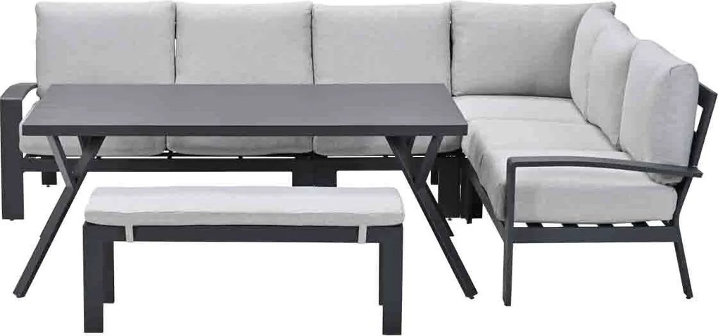 Garden Impressions Camilo lounge dining set 6-delig rechts - donker grijs