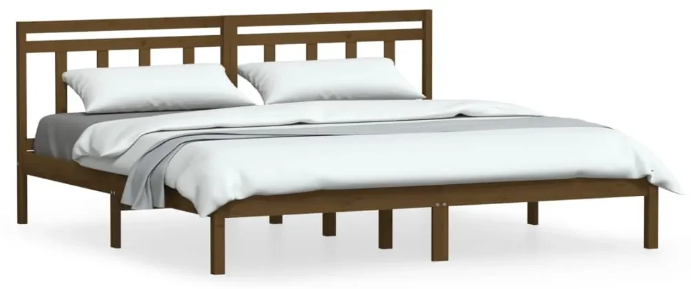 vidaXL Bedframe massief hout honingbruin 180x200 cm 6FT super king