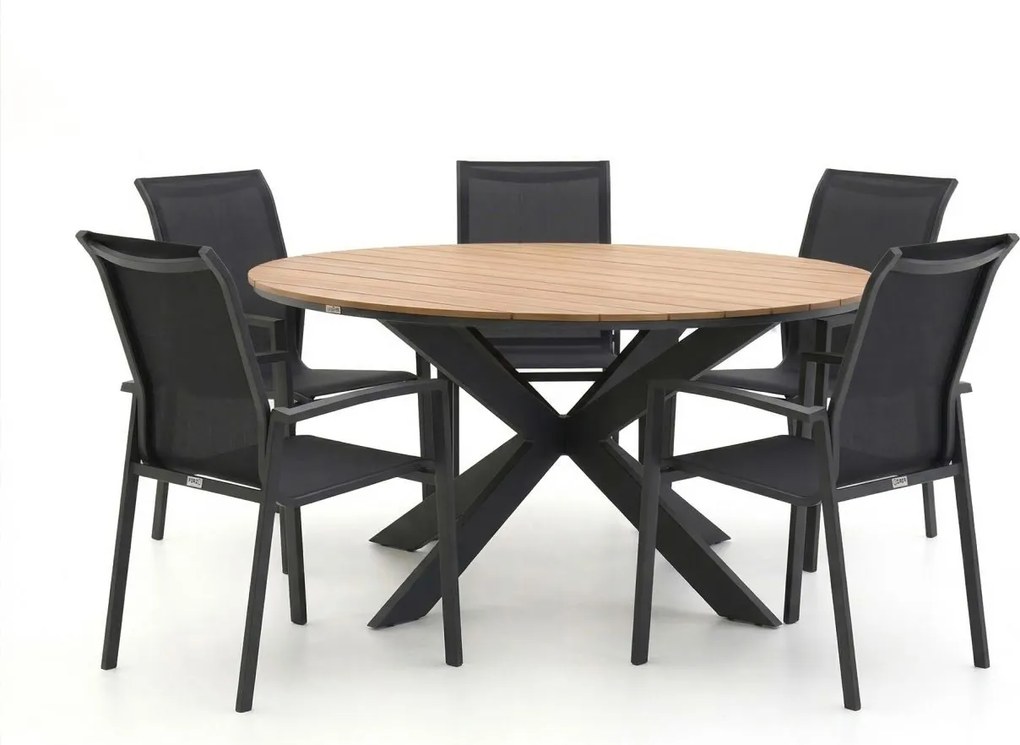 + 10% kassakorting | Diningset Bellagio  | 5 personen polywood | Tuinset stapelbaar | 6-delig | Kees Smit Tuinmeubelen
