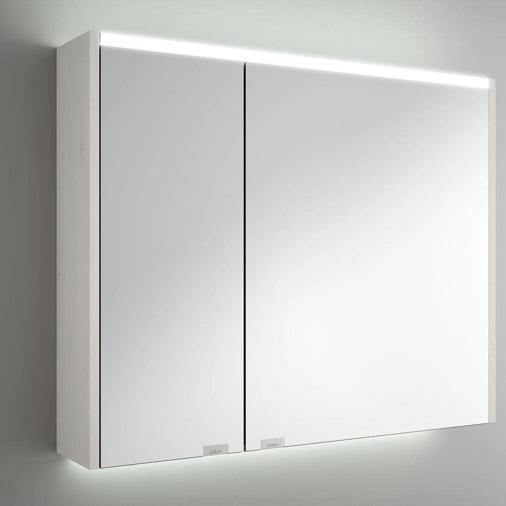 Muebles Ally spiegelkast met verlichting bovenkant 83x66cm wit eiken