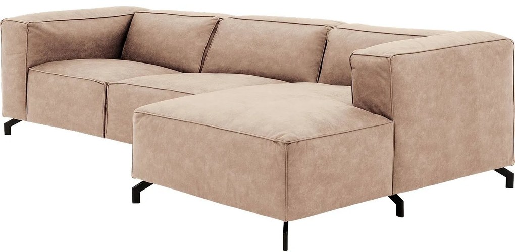 Goossens Bank Calvin beige, micro leer, 3-zits, modern design