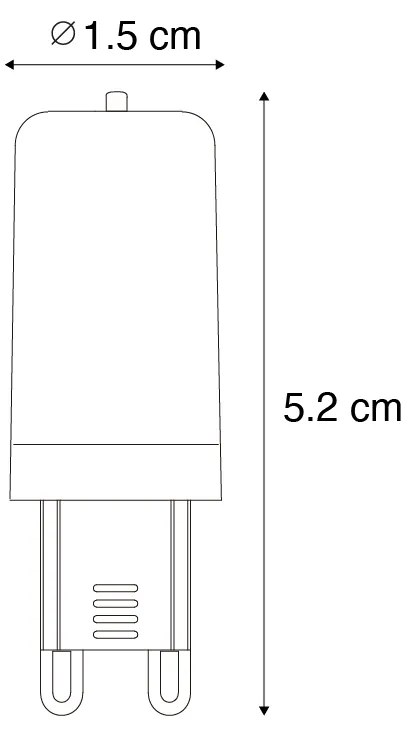 Set van 5 G9 dimbare LED lampen 3W 280 lm 2700K