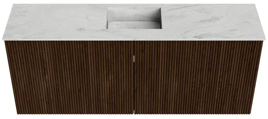 Mondiaz Joya DLux 100cm toiletmeubel walnut met wastafel faye midden 1 kraangat opalo