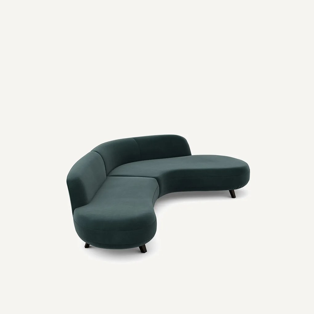 Hoekbank fluweel, Rosebury design E.Gallina