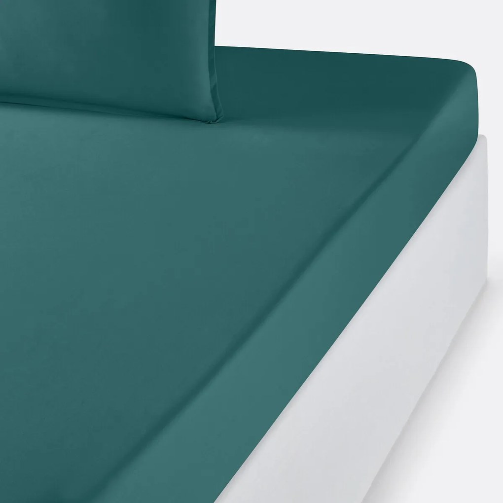 Effen hoeslaken in biologisch perkalkatoen