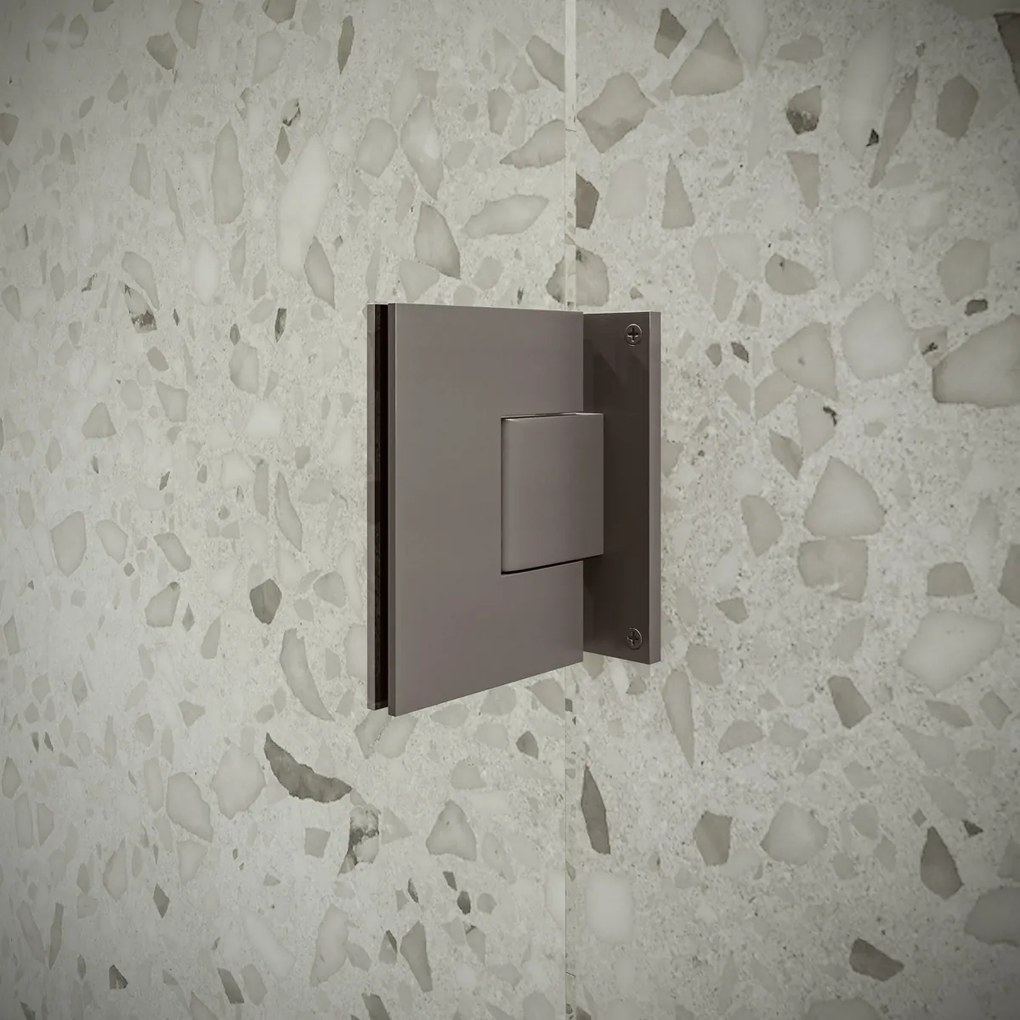 Saniclear Modern scharnieren + handvat voor douchedeur verouderd ijzer - gunmetal