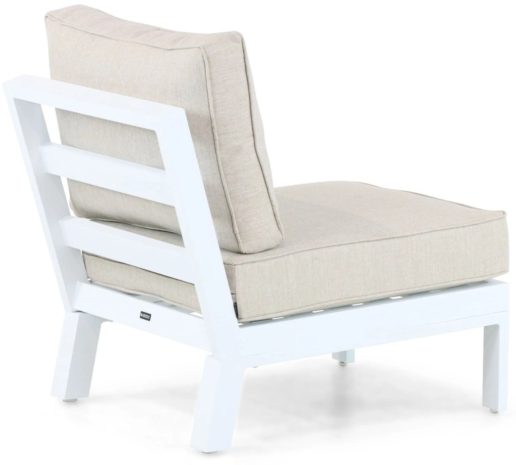 Hoek loungeset 6 personen Aluminium/Polywood (teakfinish) Wit Lifestyle Garden Furniture Bilbao