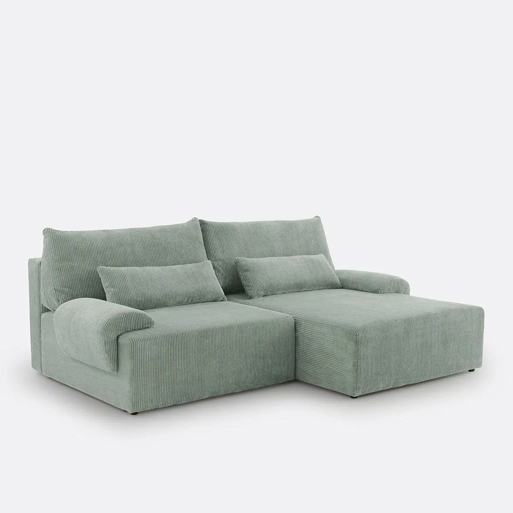 Hoekbank met koffer, ribfluweel, MAONA