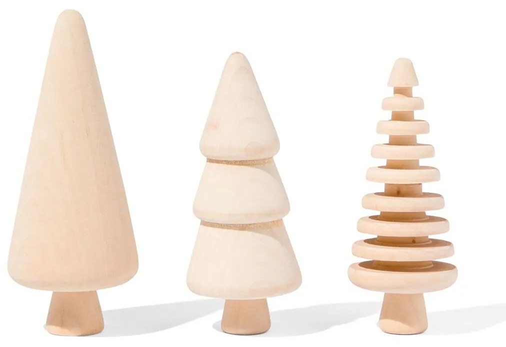 HEMA Kerstbomen Hout - 3 Stuks (hout)