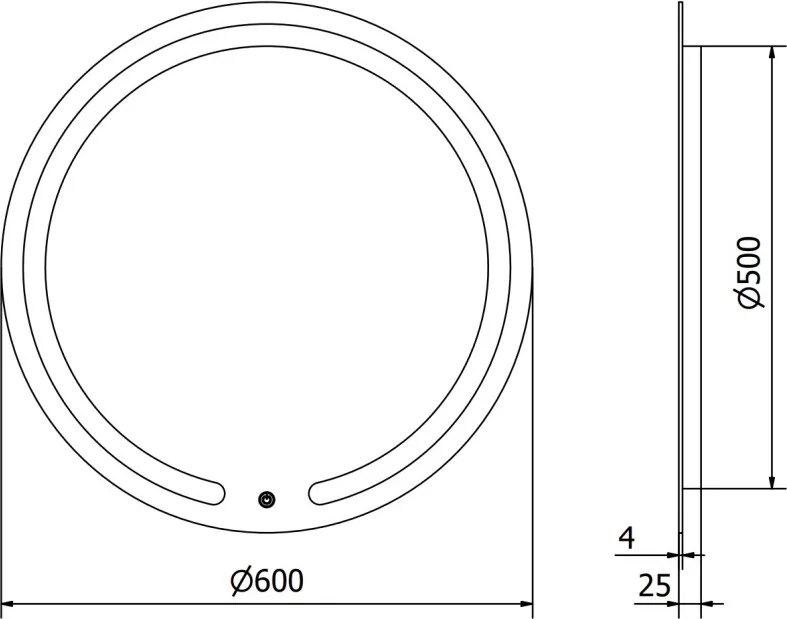 Mexen Rose verlichte badkamer spiegel, rond 60 cm, LED 6000K, anti-condens - 9810-060-060-611-00