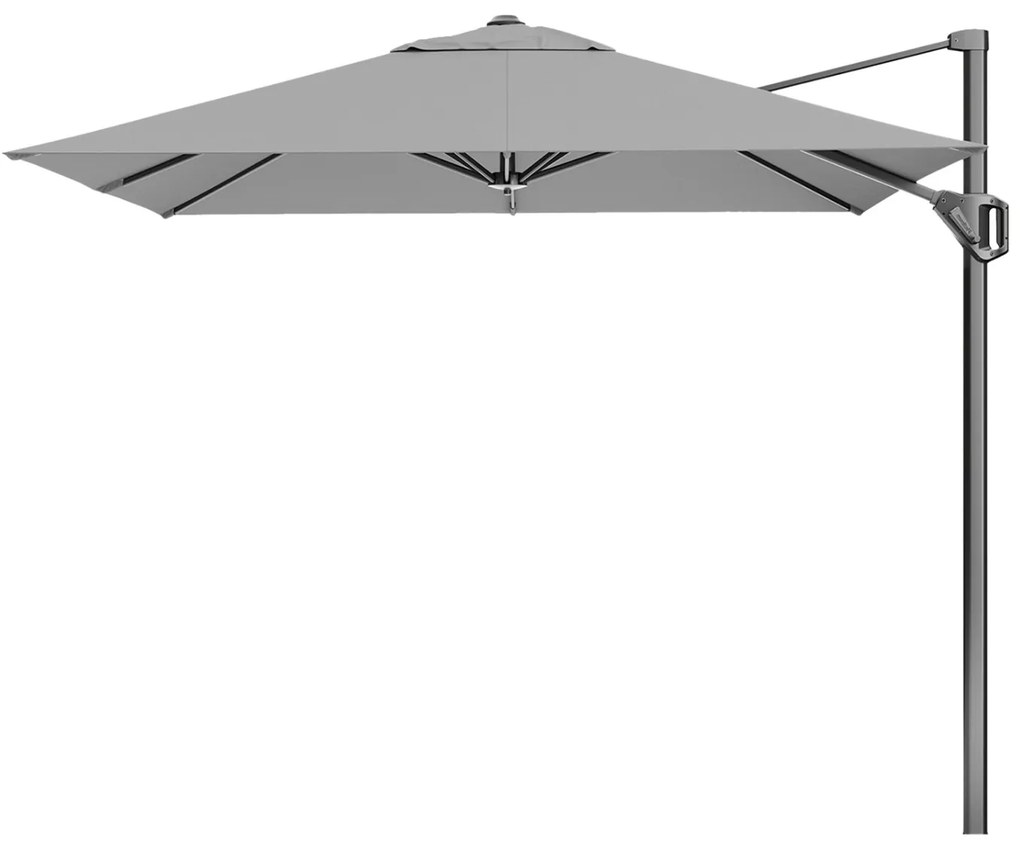 Platinum Voyager zweefparasol T1 2.5x2.5 m. - Light Grey met Marbella voet en hoes