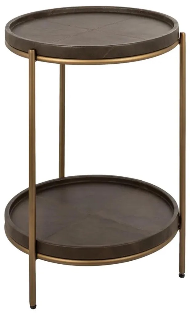 Richmond Interiors Zillon Bijzettafel Bruin Leder - 45 X 45cm.