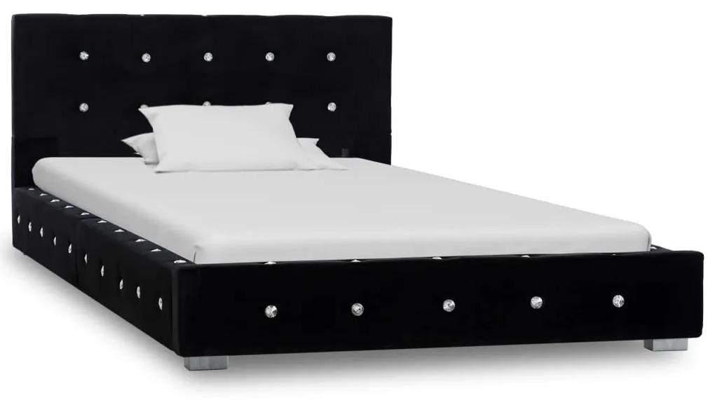 vidaXL Bed met matras fluweel zwart 90x200 cm