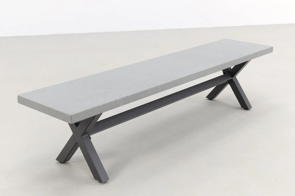 Verona betonlook tuinbank - 190 cm. - Antraciet - Op=Op