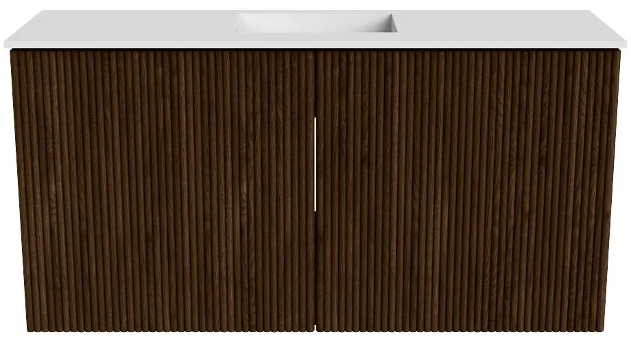 Mondiaz Joya 80cm toiletmeubel walnut met wastafel faye midden 1 kraangat talc