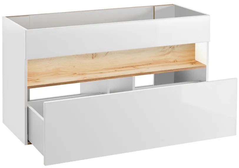 Comad Bahama White badkamermeubel 120cm met witte wastafel en kraangaten wit