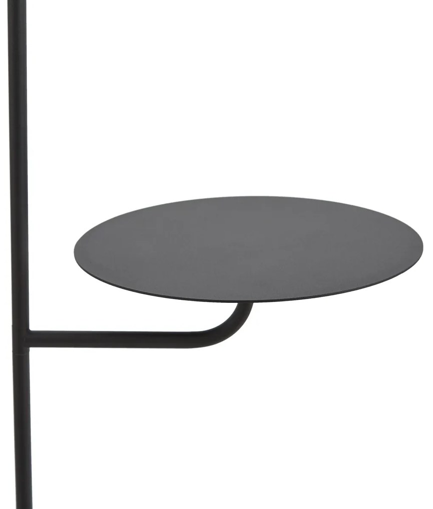 Moderne vloerlamp zwart met ronde tafel - Ostrich