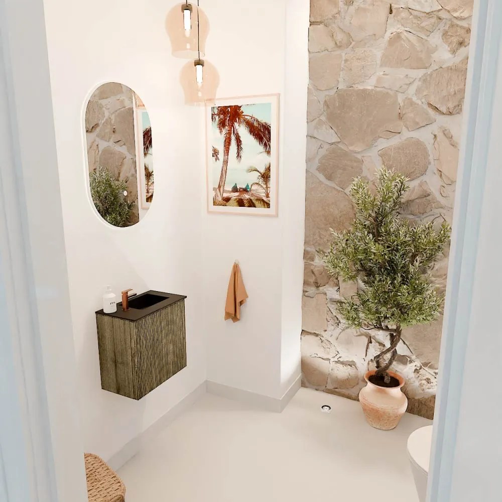 Mondiaz Joya 40cm toiletmeubel dusk met wastafel faye rechts 1 kraangat urban