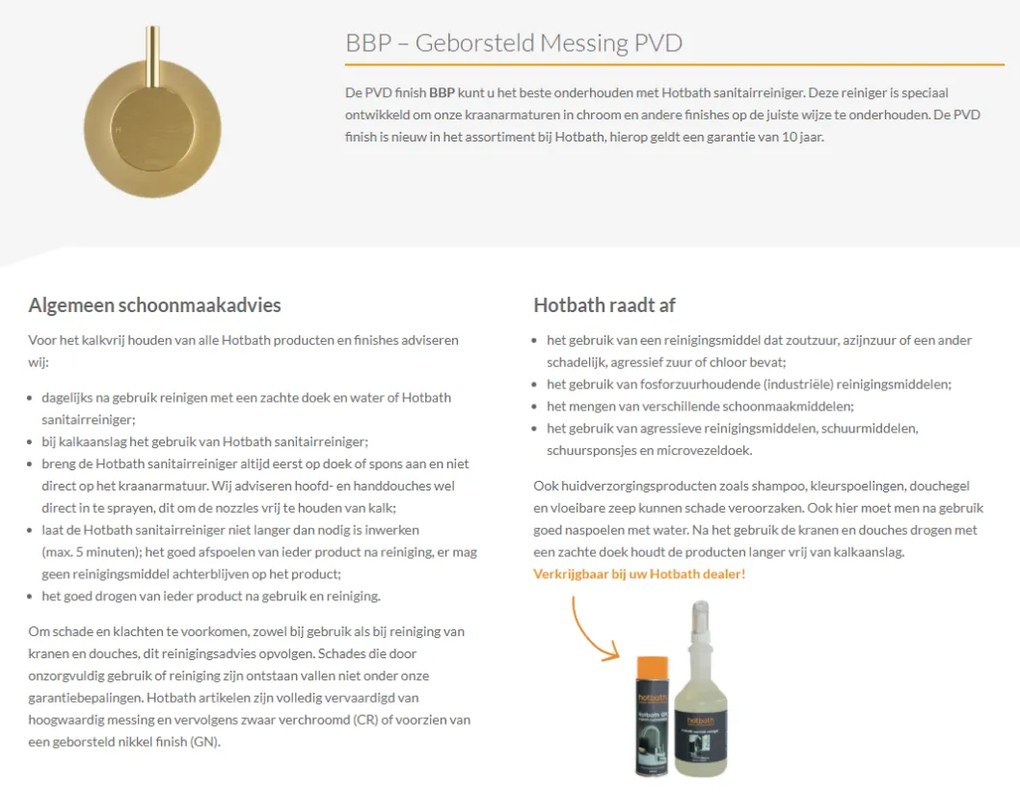 Hotbath Cobber Afbouwdeel thermostaat Verticaal met 3 pushbuttons Geborsteld Messing PVD PB050