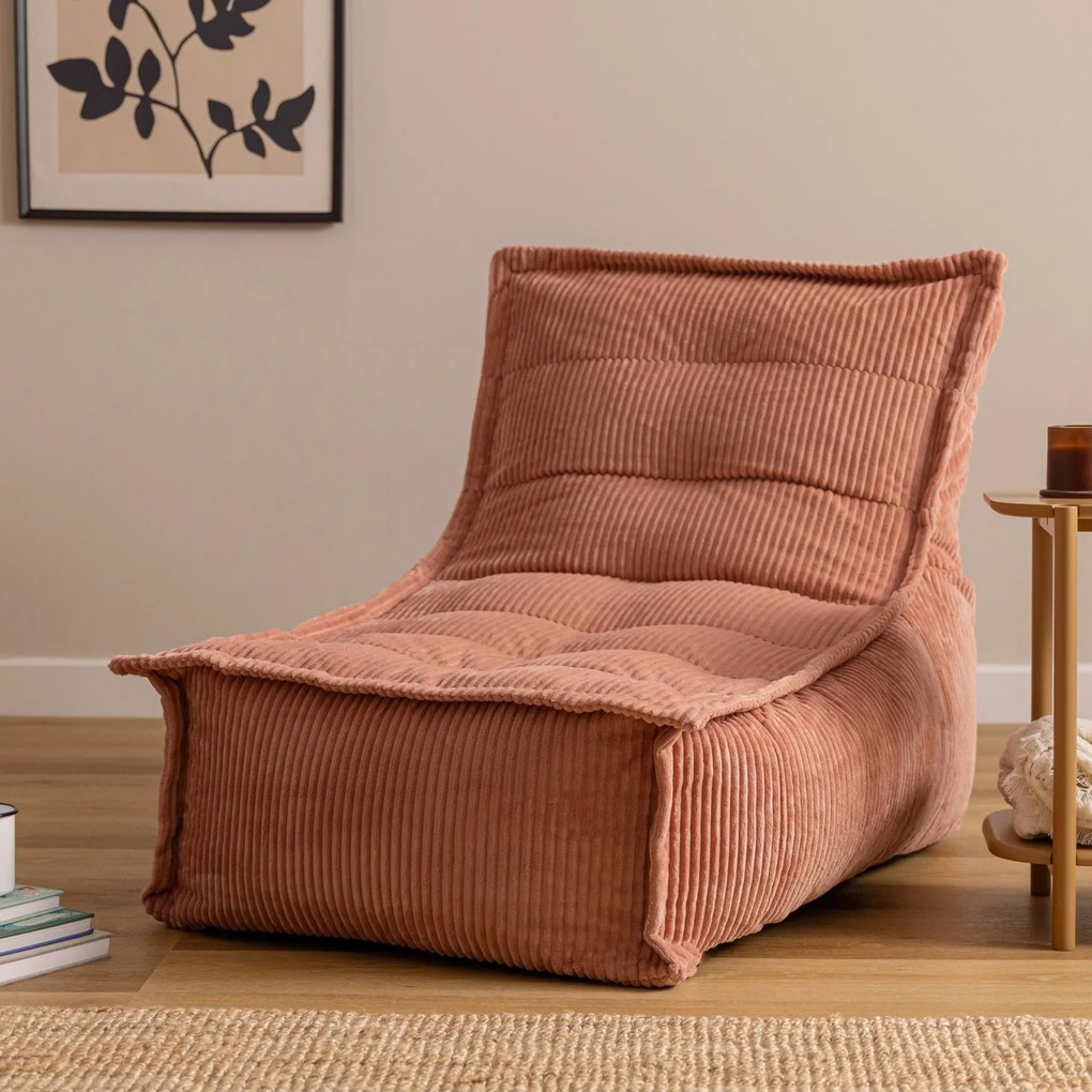 Dolce Zitzak Stoel Cord Lounger - Lichtroze