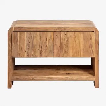 Badkamermeubelset Van Vacry Acaciahout Acacia Bruin & Without Sink & Spiegelloze & Zonder Kraan & ↔︎ 120 Cm - Sklum