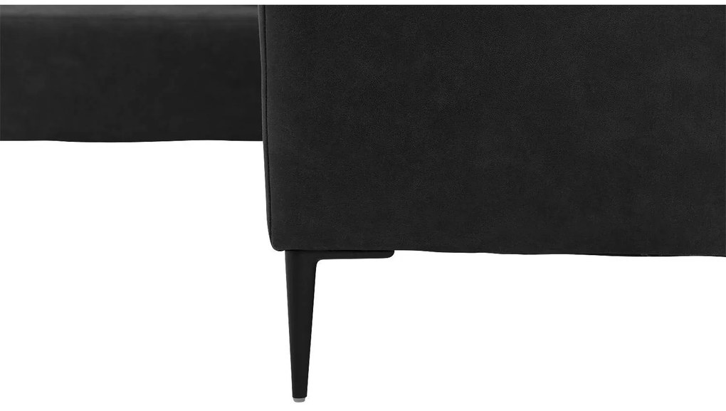 Goossens Key West antraciet, micro leer, 3-zits, modern design met ligelement rechts