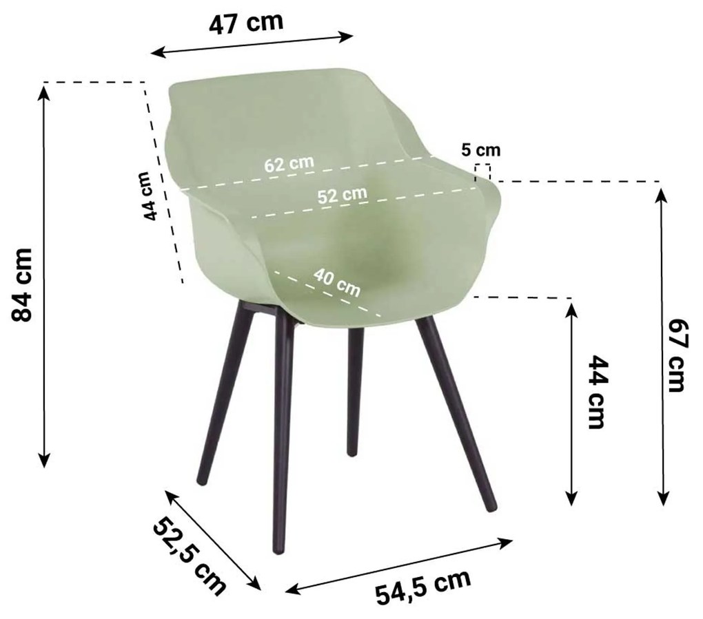 Tuinstoel Kunststof Groen Hartman Sophie studio french green - 3 + 1 actie