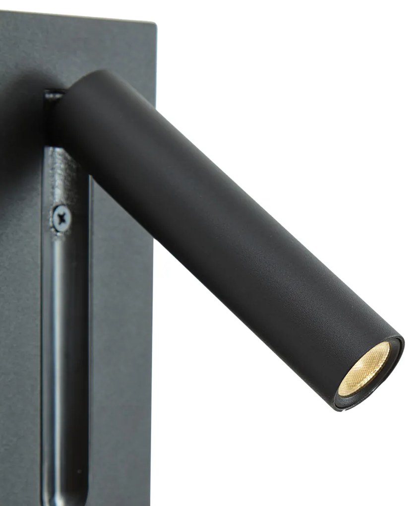 Moderne wandlamp zwart incl. LED - Plaza