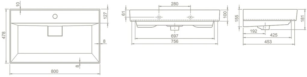 SaniGoods Sharp badmeubel 80cm