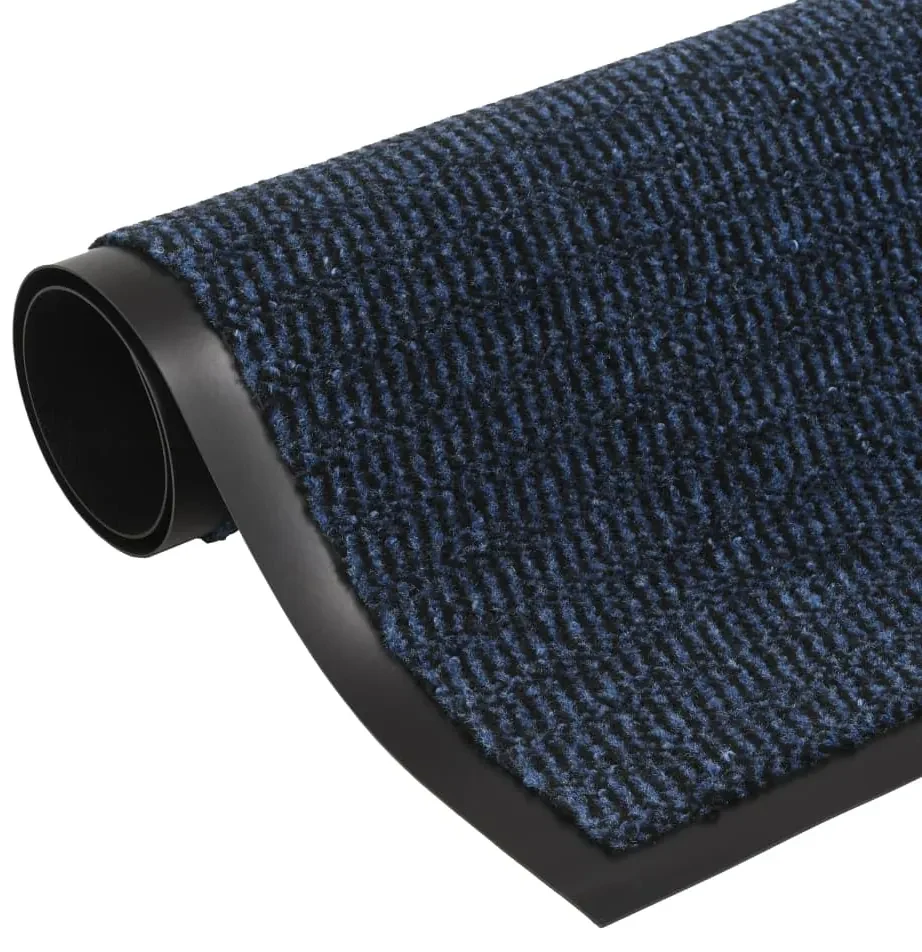 vidaXL Droogloopmat rechthoekig getuft 90x150 cm blauw