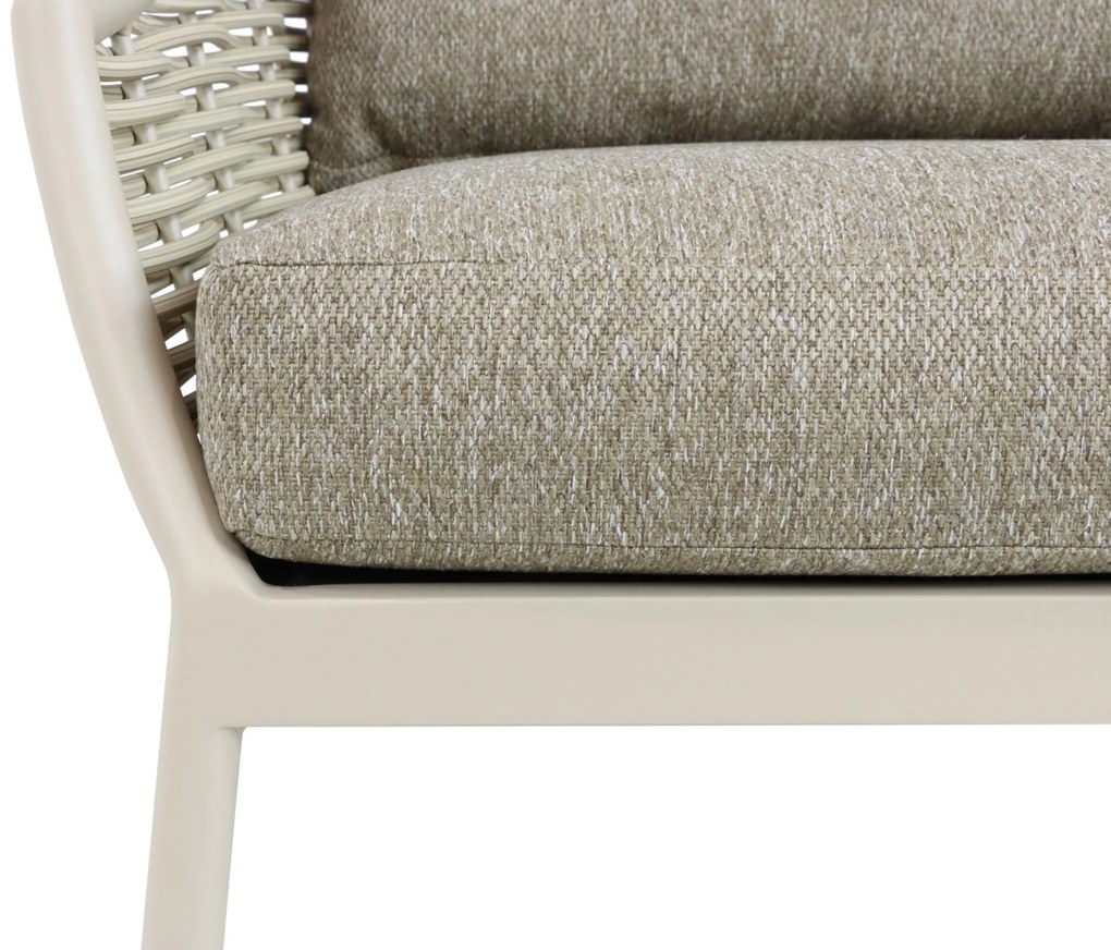 Tuinstoel Aluminium/Wicker Taupe-naturel-bruin Apple Bee Milou
