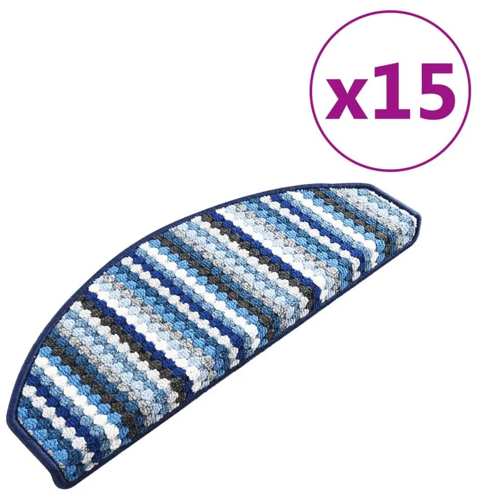 vidaXL Trapmatten zelfklevend 15 st 65x28 cm meerkleurig blauw