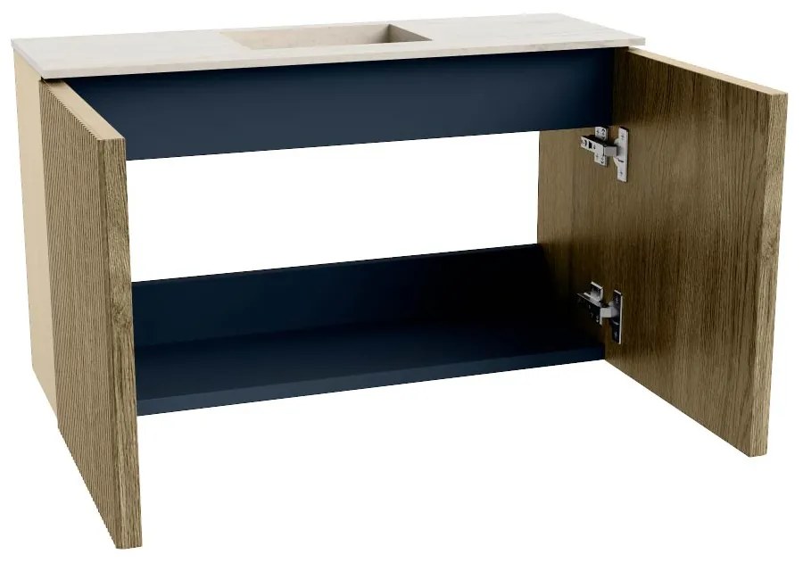 Mondiaz Joya DLux 70cm toiletmeubel dusk met wastafel faye midden zonder kraangat meli