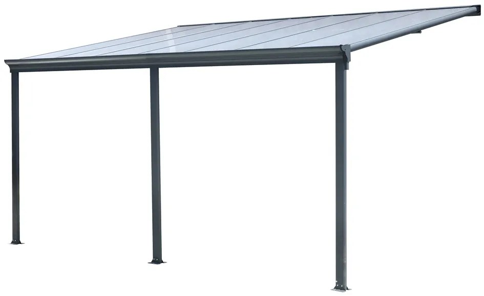 Aluminium terrasoverkapping San Diego 3 x 4,3 CoverTech antraciet