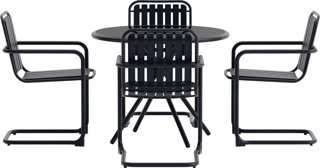The Outsider Ronde Diningset - Bram - Zwart - 5 delig - The Outsider