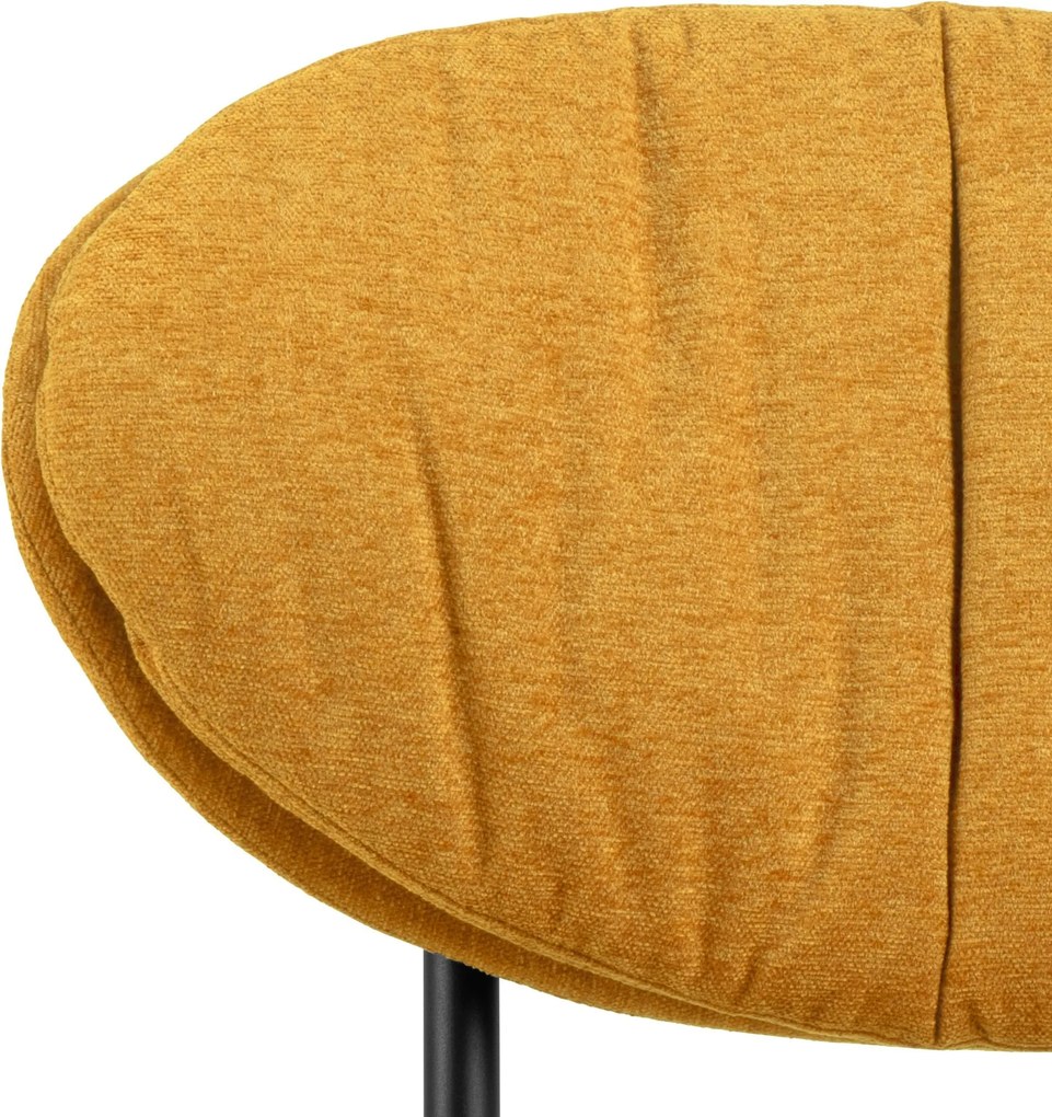SOPHIA Mosterd (stof Apia 280)/zwart onderstel - RELAXFAUTEUIL STOEL VOOR DE WOONKAMER/HET KANTOOR MET BEKLEDING